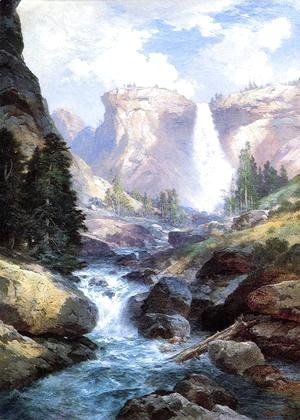 Thomas Moran - Waterfall In Yosemite
